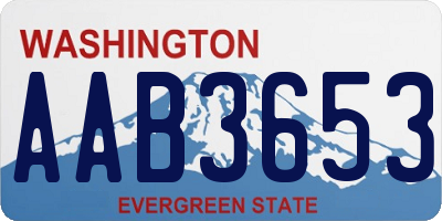 WA license plate AAB3653