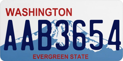 WA license plate AAB3654