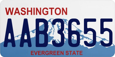 WA license plate AAB3655