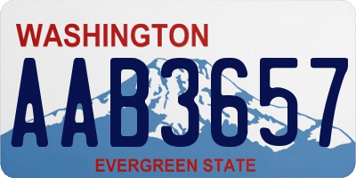 WA license plate AAB3657