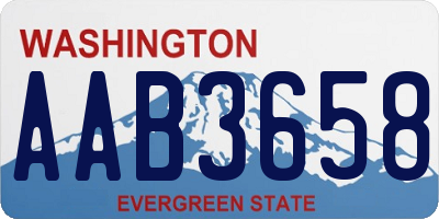 WA license plate AAB3658