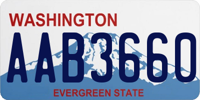 WA license plate AAB3660