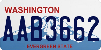 WA license plate AAB3662