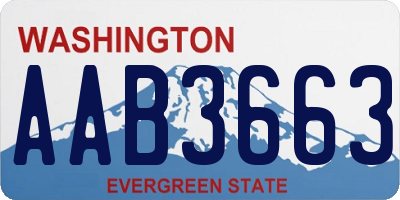 WA license plate AAB3663