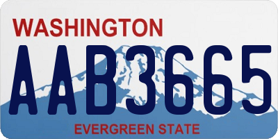 WA license plate AAB3665