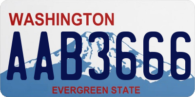 WA license plate AAB3666