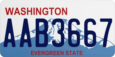 WA license plate AAB3667