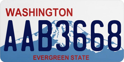 WA license plate AAB3668