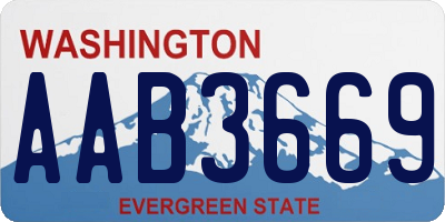 WA license plate AAB3669