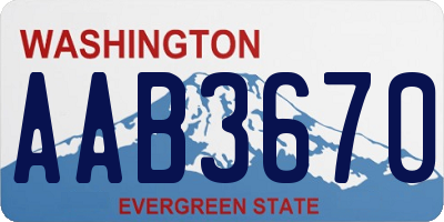 WA license plate AAB3670