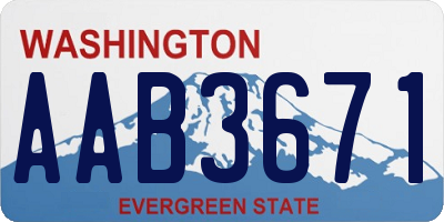 WA license plate AAB3671