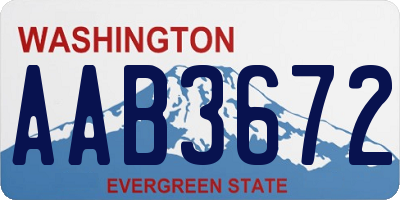 WA license plate AAB3672