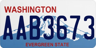 WA license plate AAB3673