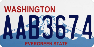 WA license plate AAB3674