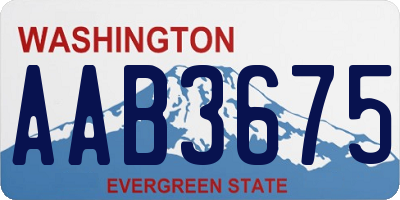 WA license plate AAB3675