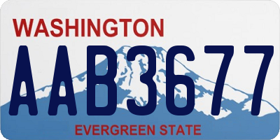 WA license plate AAB3677