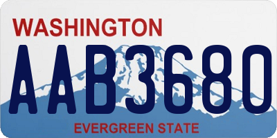 WA license plate AAB3680