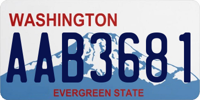 WA license plate AAB3681