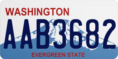 WA license plate AAB3682
