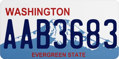 WA license plate AAB3683