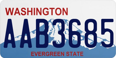 WA license plate AAB3685