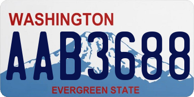 WA license plate AAB3688