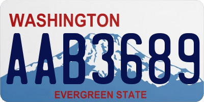 WA license plate AAB3689