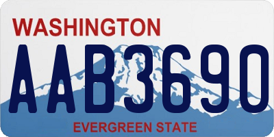 WA license plate AAB3690