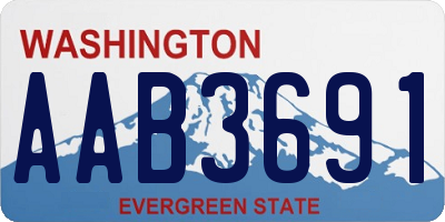 WA license plate AAB3691