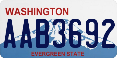 WA license plate AAB3692