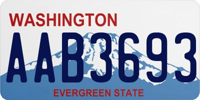 WA license plate AAB3693