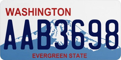 WA license plate AAB3698