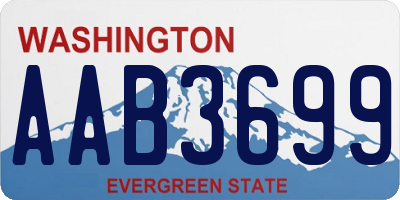 WA license plate AAB3699