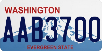 WA license plate AAB3700