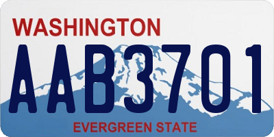 WA license plate AAB3701