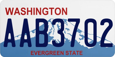 WA license plate AAB3702