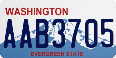 WA license plate AAB3705