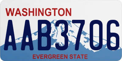 WA license plate AAB3706