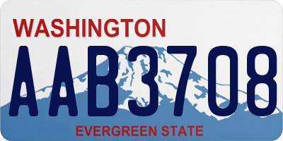 WA license plate AAB3708