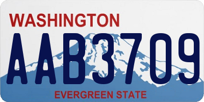 WA license plate AAB3709