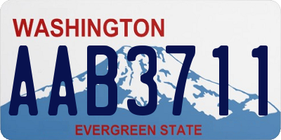 WA license plate AAB3711