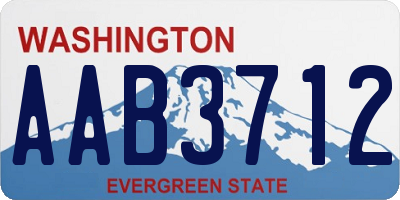 WA license plate AAB3712