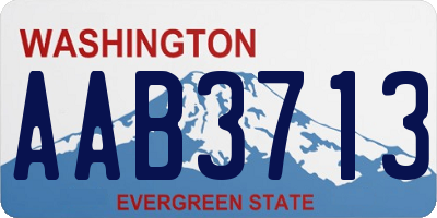 WA license plate AAB3713