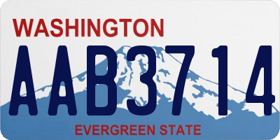 WA license plate AAB3714