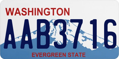 WA license plate AAB3716