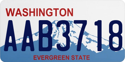 WA license plate AAB3718