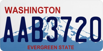 WA license plate AAB3720