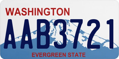 WA license plate AAB3721