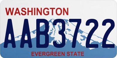 WA license plate AAB3722