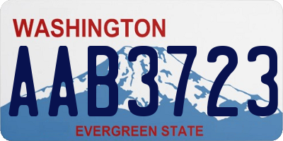 WA license plate AAB3723